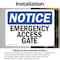 Signmission Emergency Access Gate OSHA Notice Sign, Vinyl Decal, 5in W x 3.5in L, 2PK OS-2PACK-NS-D-35-L-11744 - alternate 5
